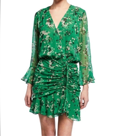Veronica Beard Sean Dress Green Floral - Picture 1 of 8